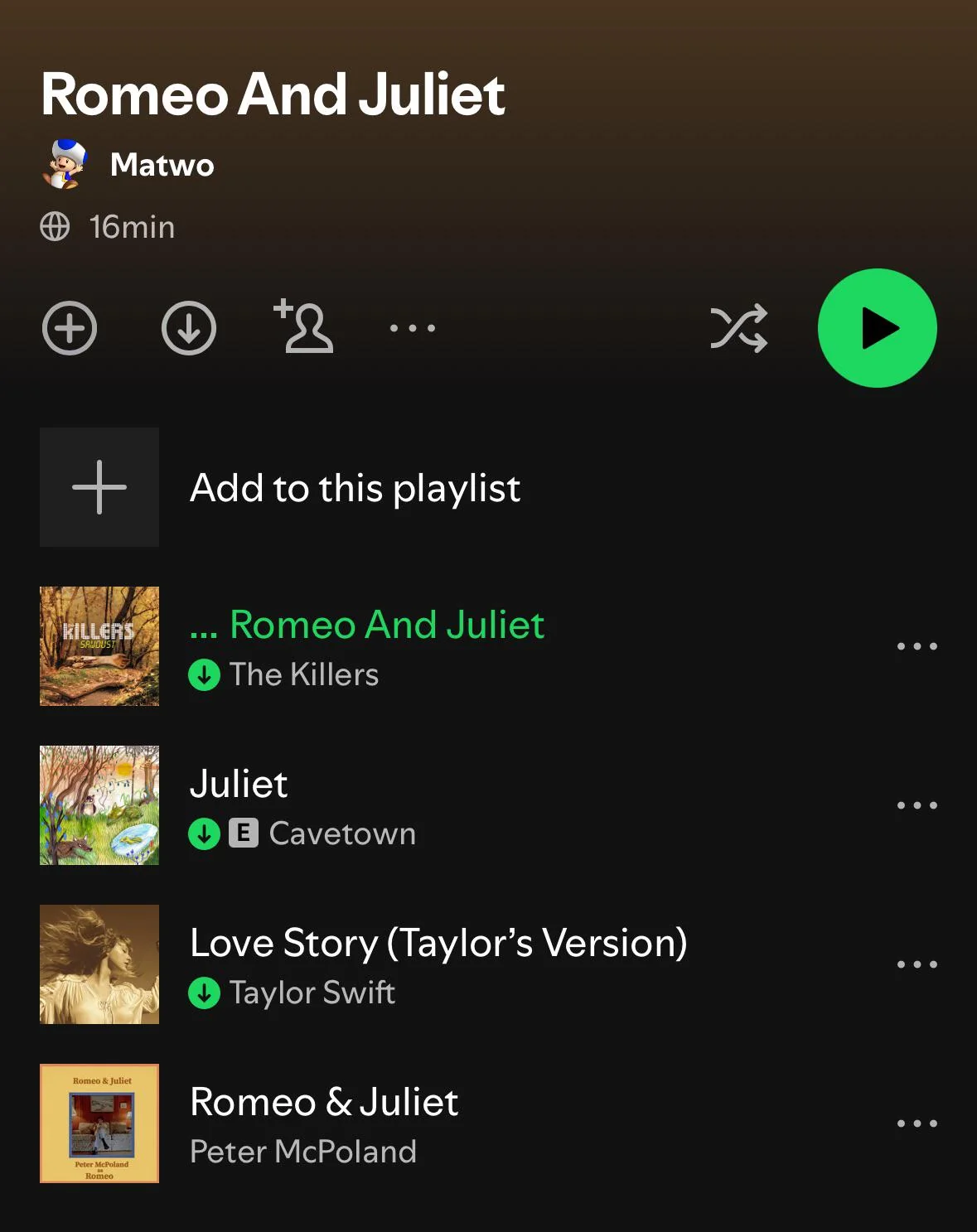 Songs That Match with Romeo and Juliet